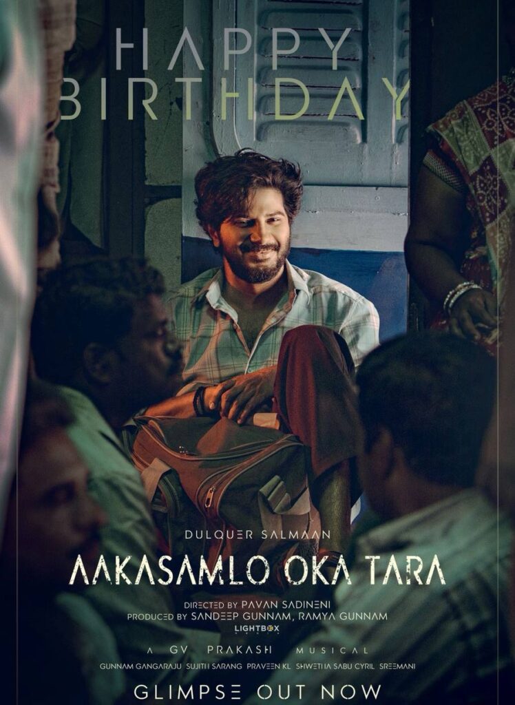 Dulquer Salmaan as Krishna in the official glimpse poster of Aakasamlo Oka Tara