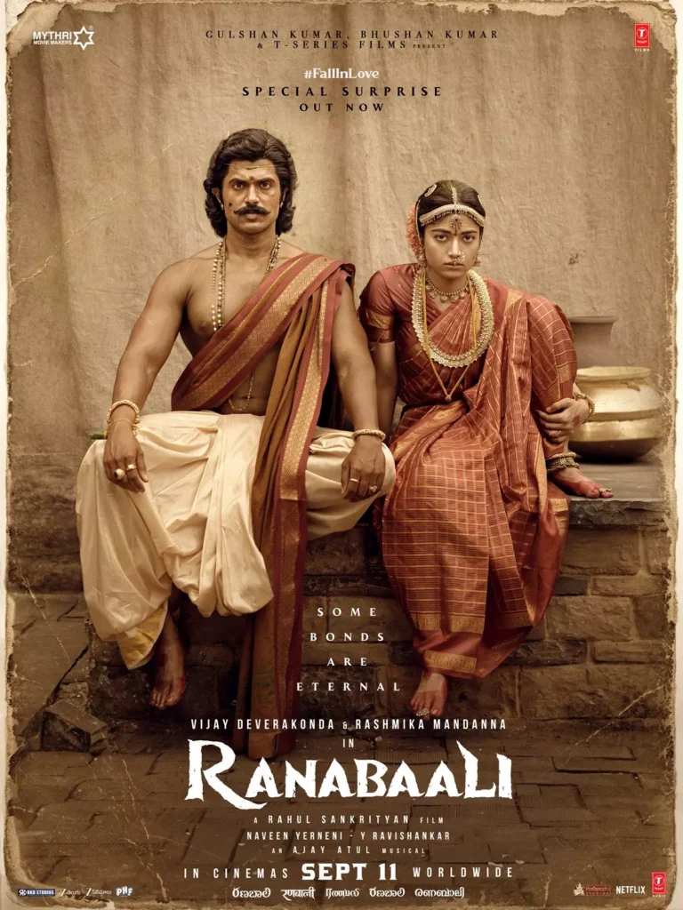 Official Ranabaali poster featuring Vijay Deverakonda and Rashmika Mandanna