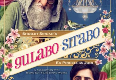 Official poster of Gulabo Sitabo, starring Amitabh Bachchan and Ayushmann Khurrana — the first major Hindi film to premiere directly on a streaming platform